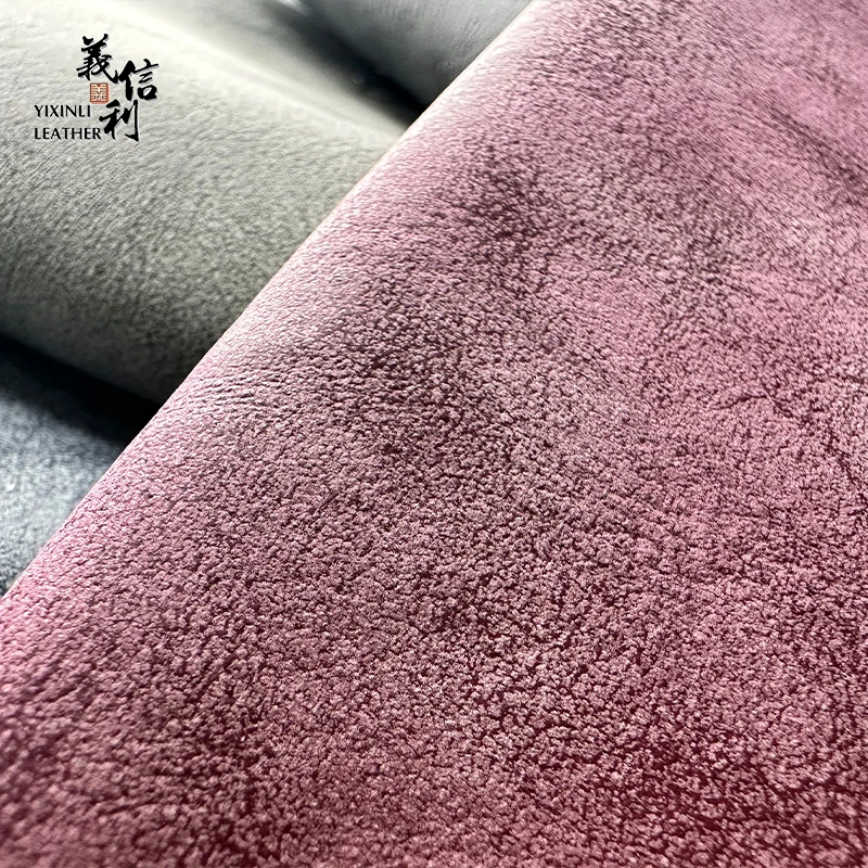 Low MOQ Free Sample: Synthetic PU/PVC Microfiber Glitter Faux Leather Roll - Full Grain Bonded Print for Furniture & Bags