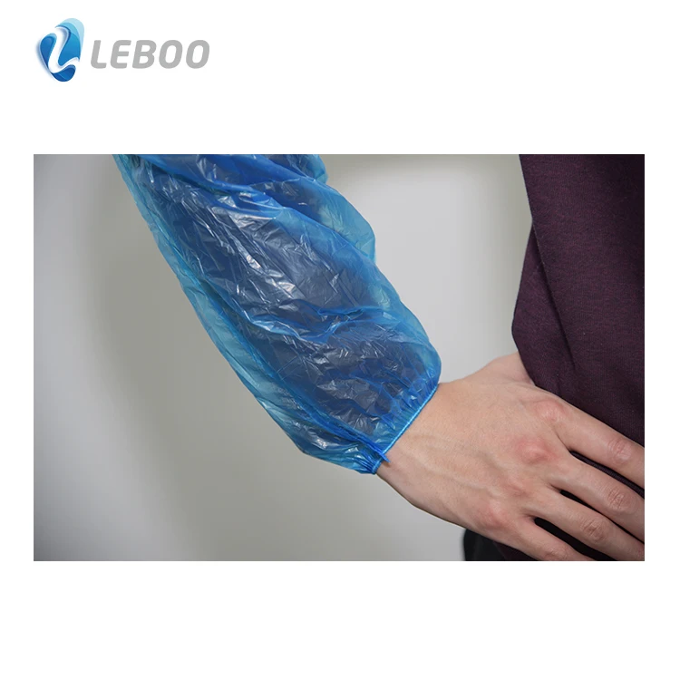 Machine Made Disposable Waterproof Protective LDPE Sleeve Cover Blue