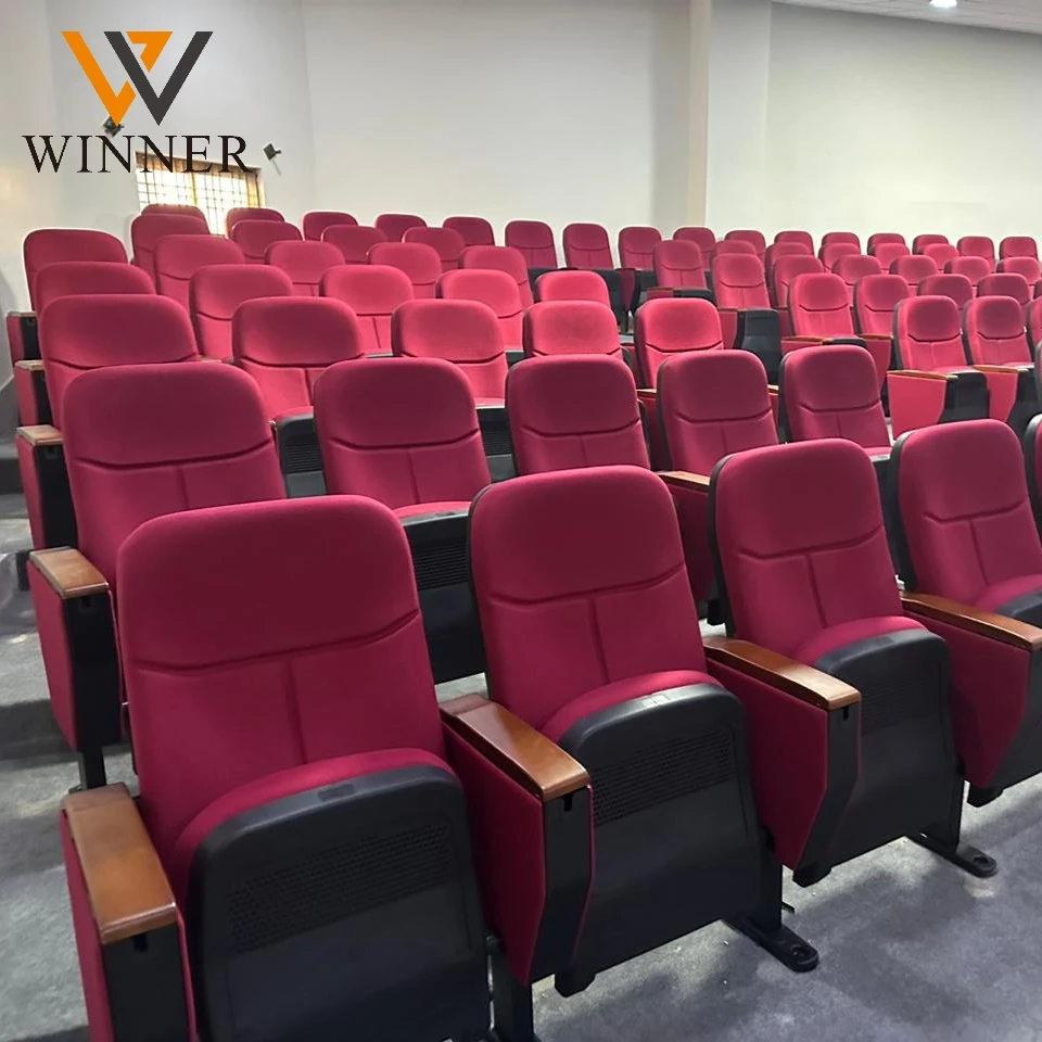 Auditorium chairs stadium seat Manufacturers custom with writing board Seating solid wood folding theater Chair conference