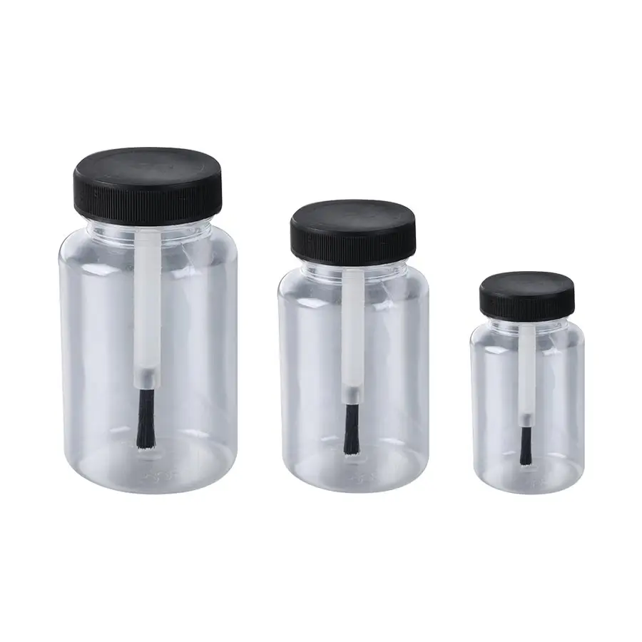 Wide Mouth Empty Plastic Bottles with Brush Cap 15ml 20ml 30ml 50ml 60ml 80ml 100ml 120ml 150ml