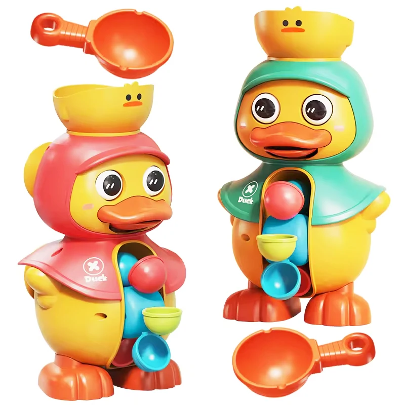 Toddlers 0-24 Year Old Baby Bath Play Water Toys Bath Tub Toys Cute Water Wheel Animal Duck Shower