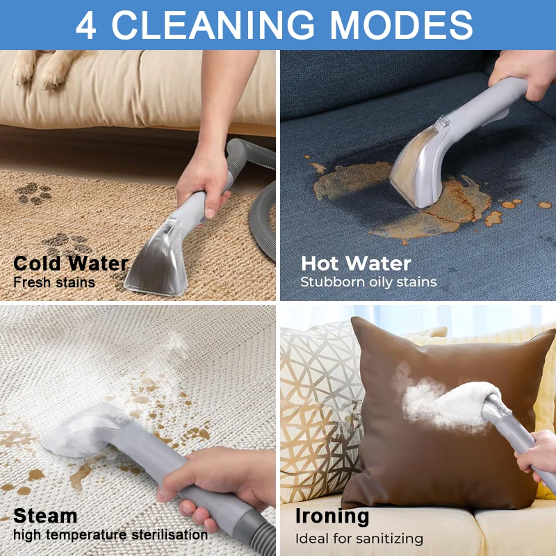 Steamer Spray Steam And Water  Carpet Cleaner Wet And Dry Dirty Fabric Carpet Sofa Cleaning Machine Carpet Fabric Spot Cleaner