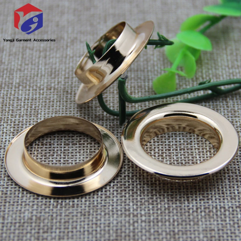 Yongji Factory Sales Metal Eyelets Flat Grommets with Brass Silver Copper and Black Finish Eyelets for Shoes Clothes Crafts