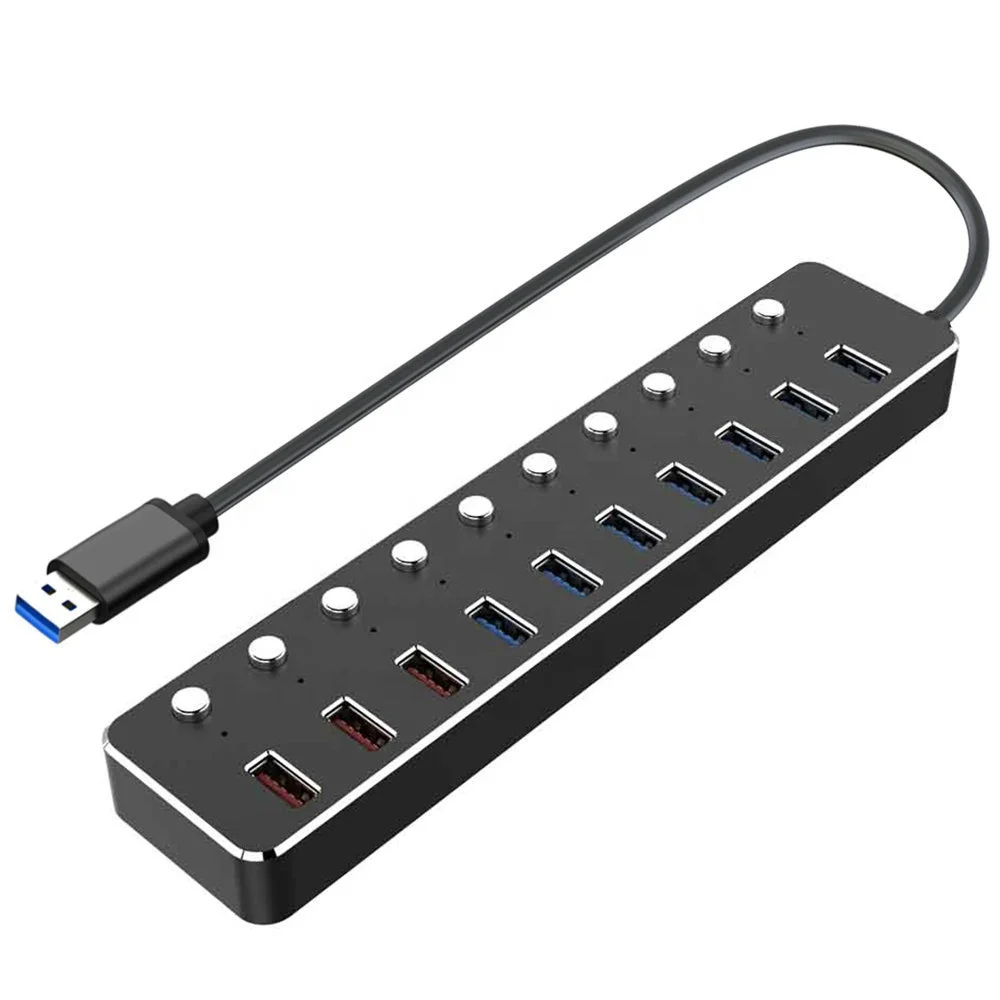 Aluminium High Speed 5Gbps USB Hub 30 Splitter 7 Port 10 Port usb 3.0 hub charger usb c hub dock station for laptop