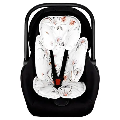 2-in-1 Reversible Infant Car Seat Head Neck Body Support, Ultra-Soft Minky and Microfiber Newborn Car Seat Insert carseatcover