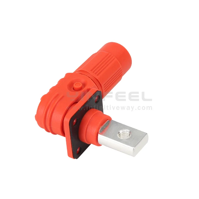 120 Amps Red Copper Silver Plated Fast Connect Energy Storage Terminal Bolt-Model No.IF-PC-0625-BSM6-PS