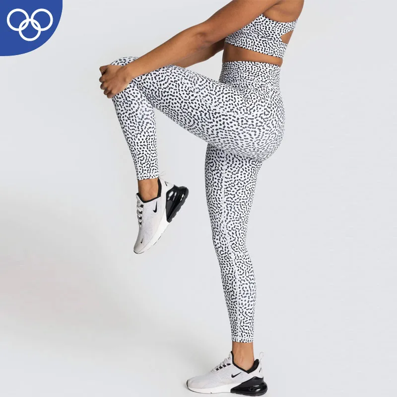 2021 Custom patterns yoga wear fitness high waist ankle length pants running leggings woman