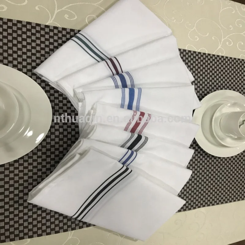 Wholesale MJS Spun Polyester Stripe Bistro Napkin Striped Dinner Napkins for Party Home Hotel Restaurant
