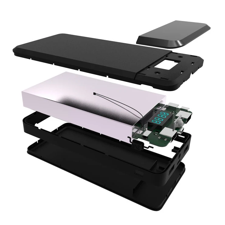 20000mAh Dual USB Power Bank SKD Case Shell DIY Kit 8 x 18650 Battery Charger Case w/ LCD Display Type-C & Micro USB Input