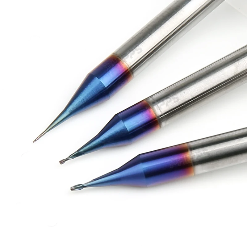 HRC55 HRC65 mini milling cutter 0.2mm 0.3mm 0.4mm 0.5mm 6mm small diameter carbide micro ball end mill 0.1 mm
