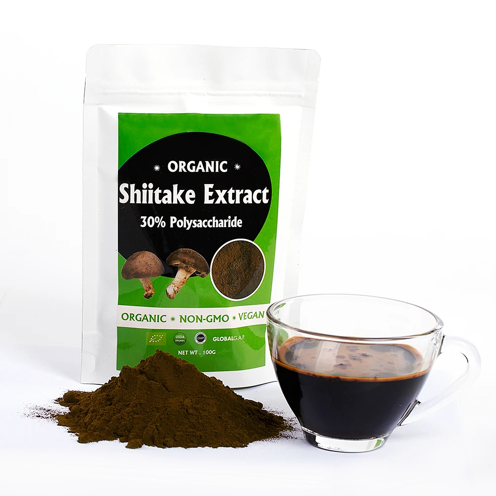 shiitake mushroom extract powder 30% polysaccharide shiitake fruit body  extract powder 100g packing