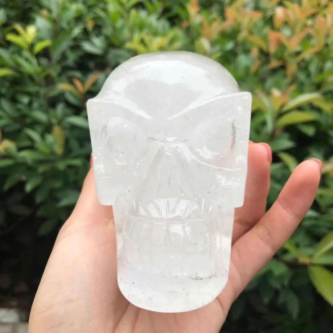 
Wholesale Special Hand Carved Clear Quartz Stone Crystal Skulls Realistic Feng Shui For Sale  (1600272186686)