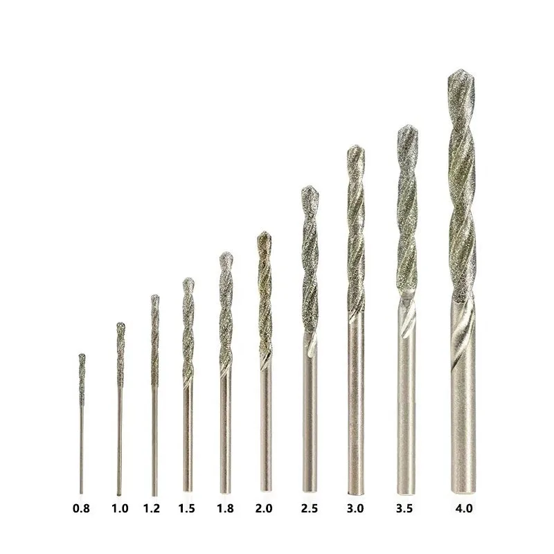 1pcs Diamond Coated Drill Bit 0.8mm-4.0mm Micro HSS Twist Drill Bit for Tile Stone Marble Brick Hole Drilling