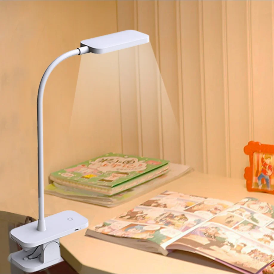 USB Clip on lamp rechargeable wireless LED table lamp battery powered LED desk lamp for reading