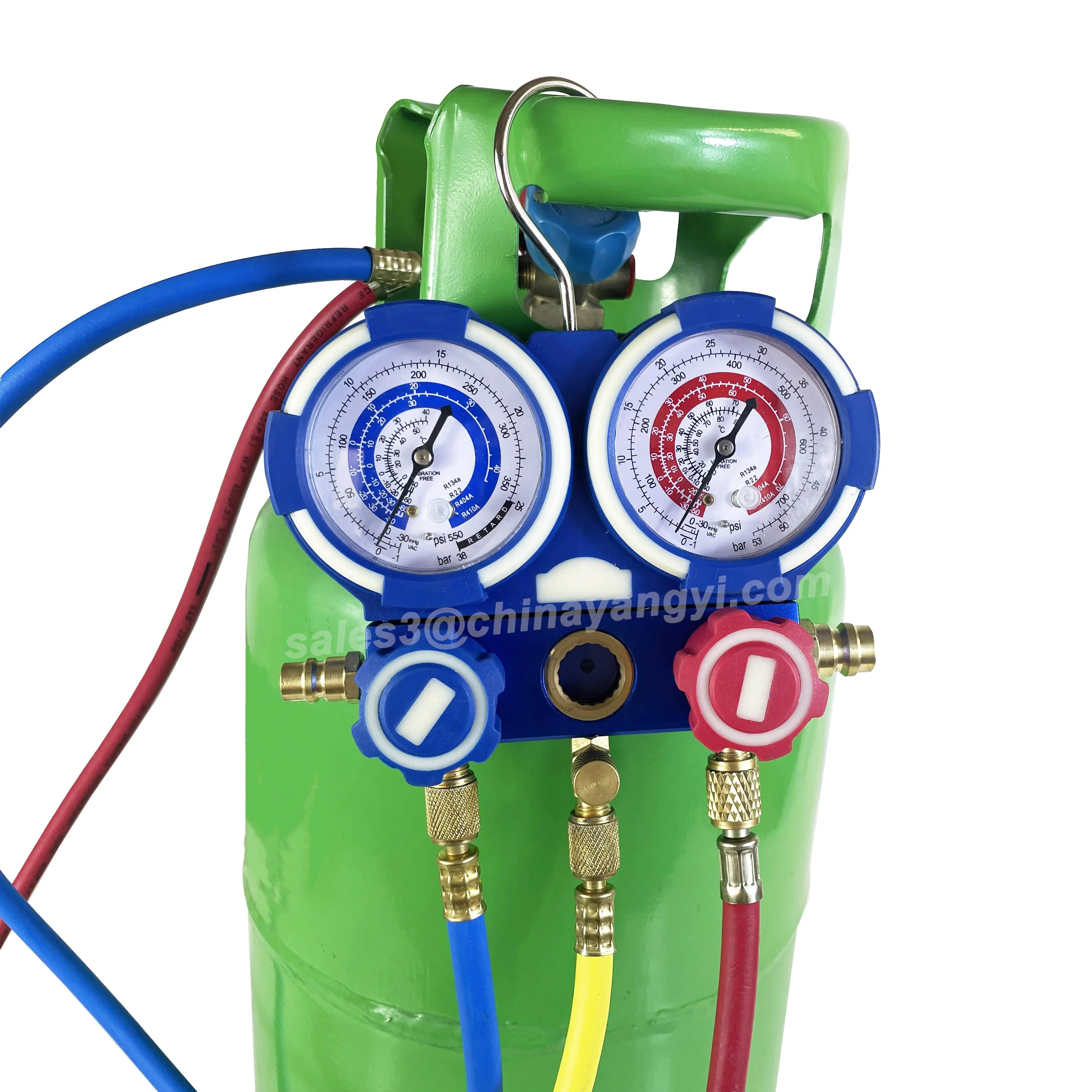 HVAC A/C Refrigeration Manifold Gauge Set Diagnostic R12 R22 R134a R410A with Hoses Adapter Adjustable Couplers