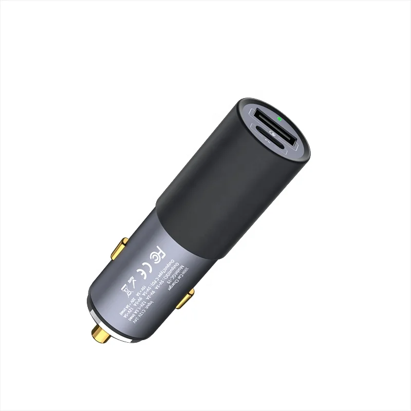Fast Charging Car Charger Qc 3.0 Dual Port Quick Charging Usb & Type-C Car Charger