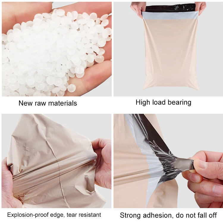 Custom Logo Printing Peach Pink Polymailer Express Mailing Bag Biodegradable Packaging Shipping Poly Mailer Bags for Clothing