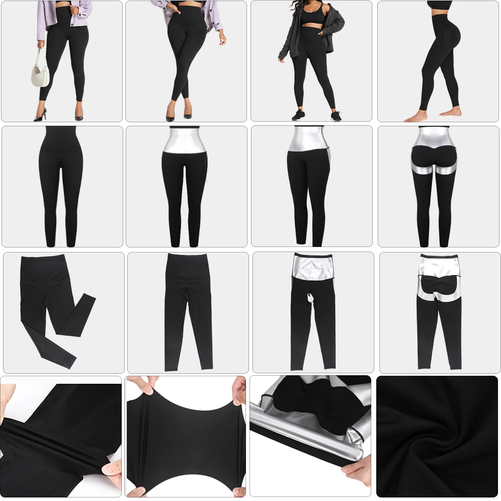 HEXIN High Compression Women Fat Burning Neoprene  Waist Trainer Leggings Sports Fitness Yoga Pants