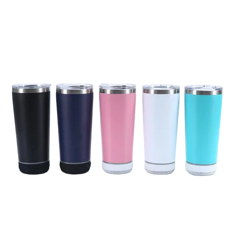 USB Drink ware 20 oz Stainless Steel Wireless Bluetooth Tumbler Music Smart Mug Bottle With Bluetooth