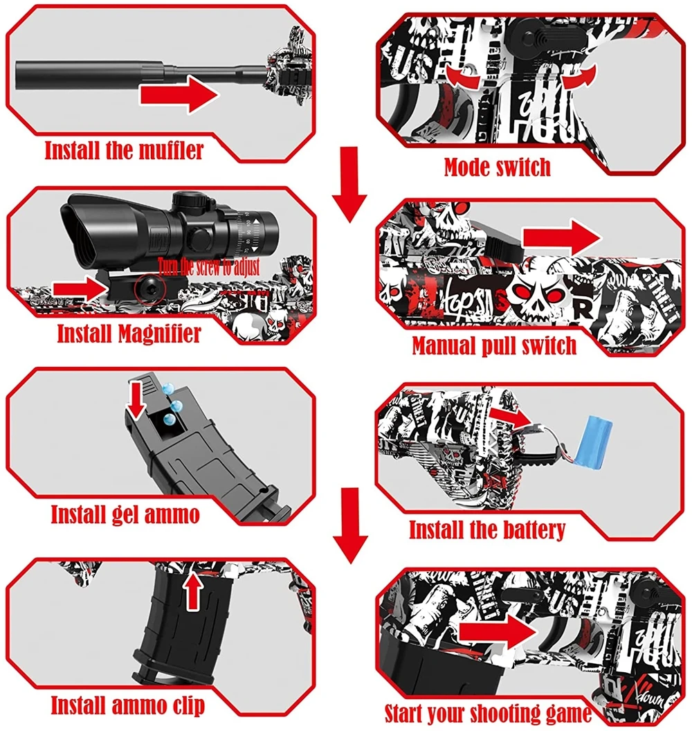 electric orby water bead splatter ball orbeez automatic gel blaster gun