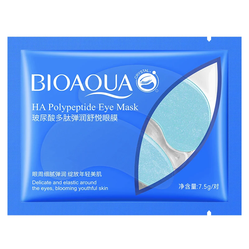 Частная этикетка BIOAUQA лучшие темные круги удаление Коллагена против морщин Кристалл гиалуроновой кислоты 24k Золотая маска для глаз листа