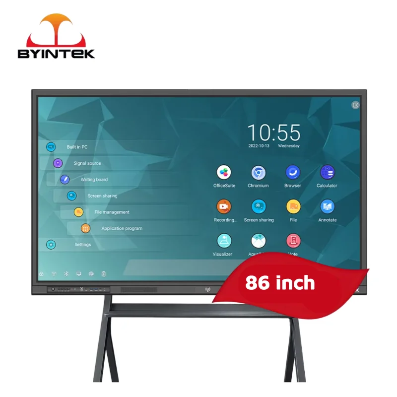BYINTEK 86 Inches All In One Meeting Touch Interactive Smart Monitor Panel Screen Board Good Price Of Interactive Smart Board