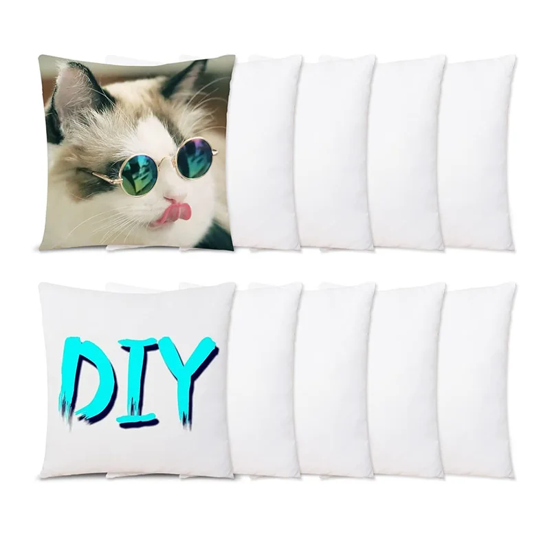 18*18in Custom Sublimation Soft Polyester Blank Pillow Cover Cushion Cases For Christmas Pillowcase Gift