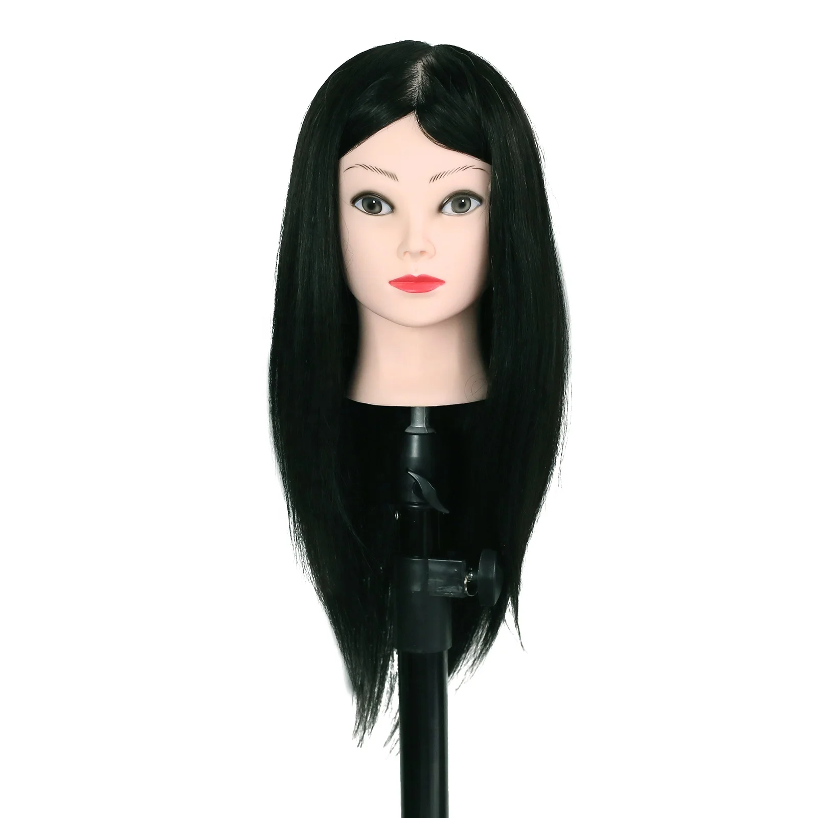 100% Natural Human Hair Training Head for Hairdresser American African Training Mannequin Doll Head