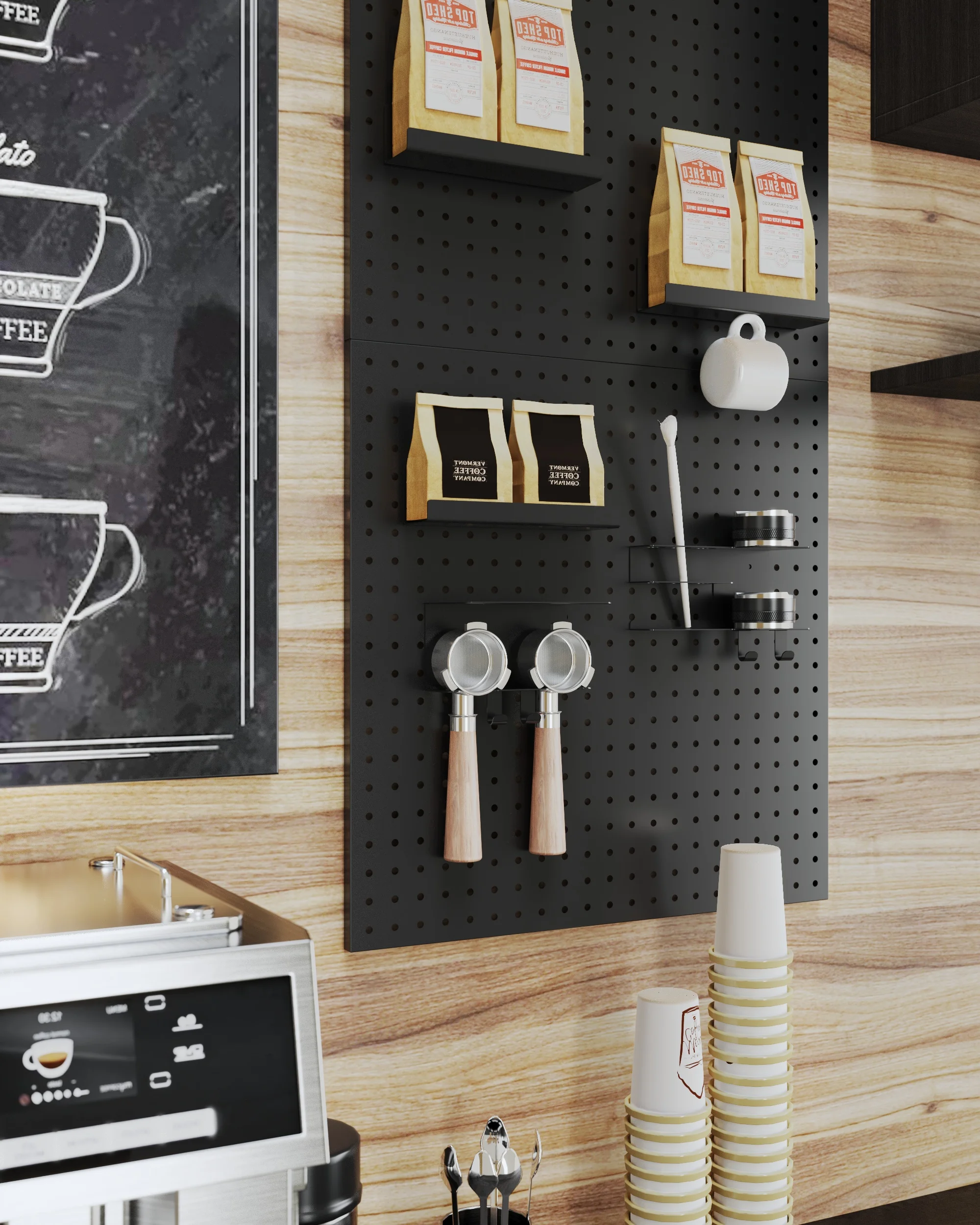 Metal Peg Board Black Color Dry Erase Magnetic Memo Board Magnet Display Bulletin Magnetic Black Message Metal Peg Board