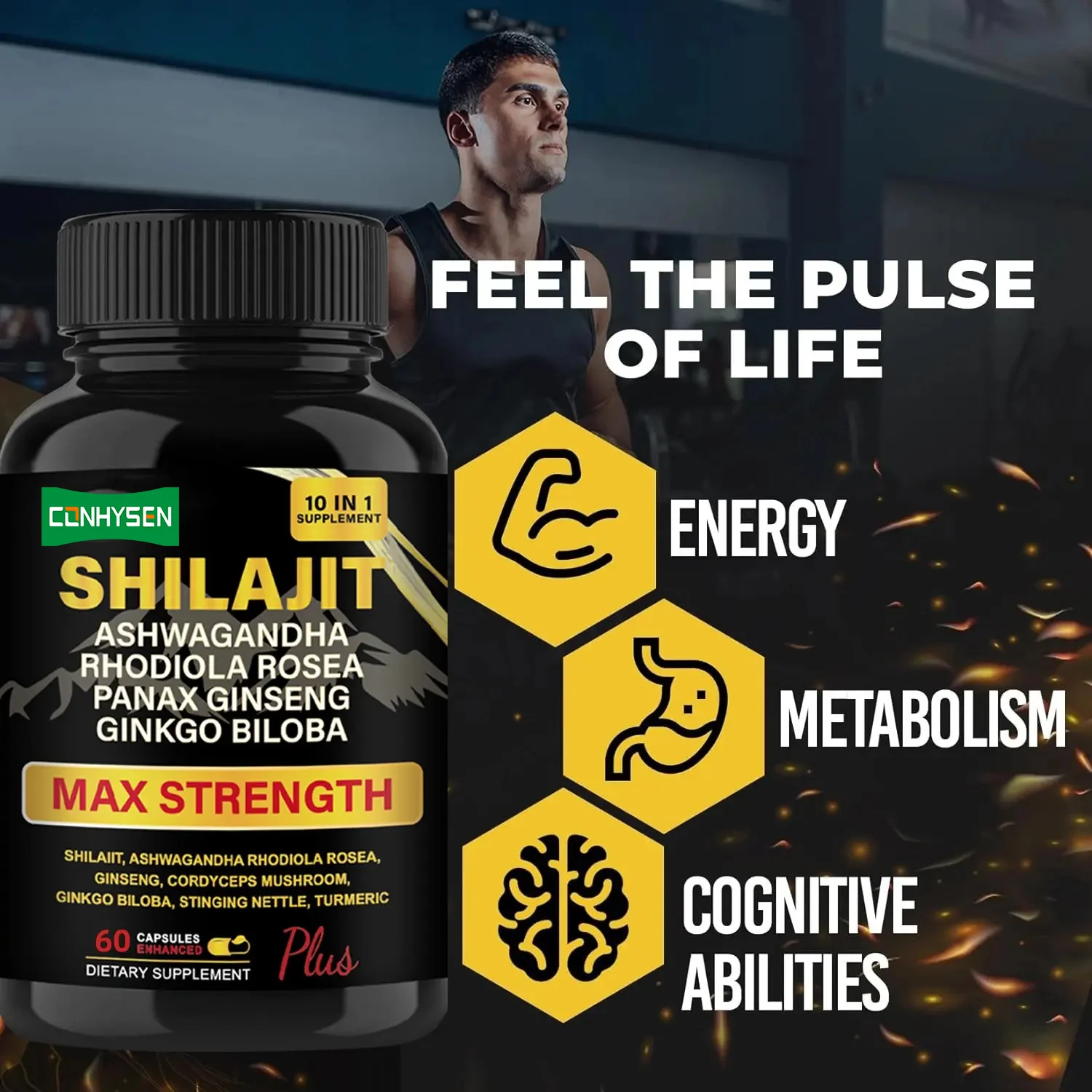 Wholesale Pure Shilajit Capsules Ashwagandha Extract Strength Dietary Supplement Capsules For Men & Women