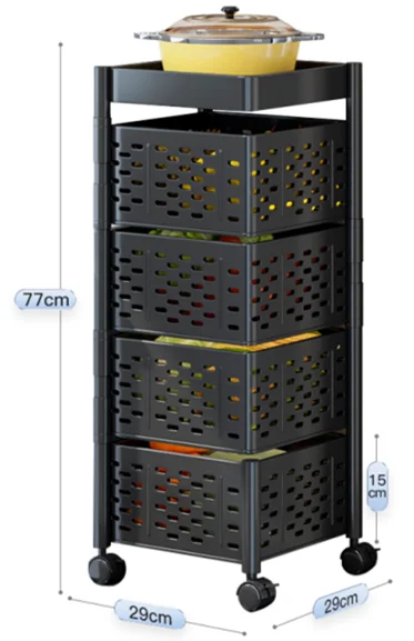 GOURMAID Kitchen Rotating Storage Rack 3 4 5 Layers Storage Shelf