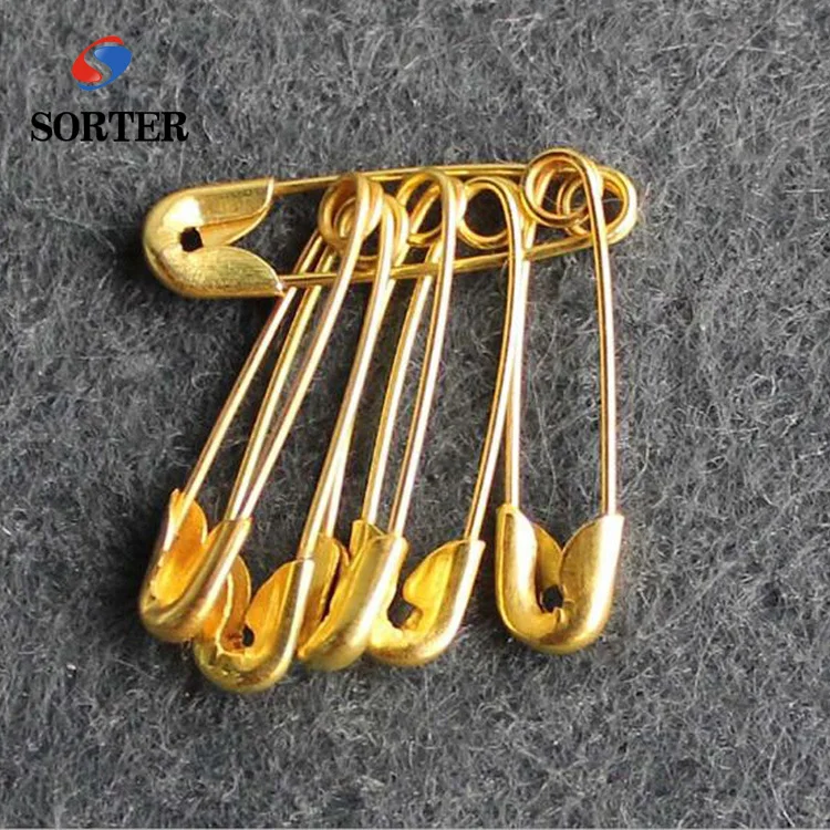gold decorative 19mm u safety pins