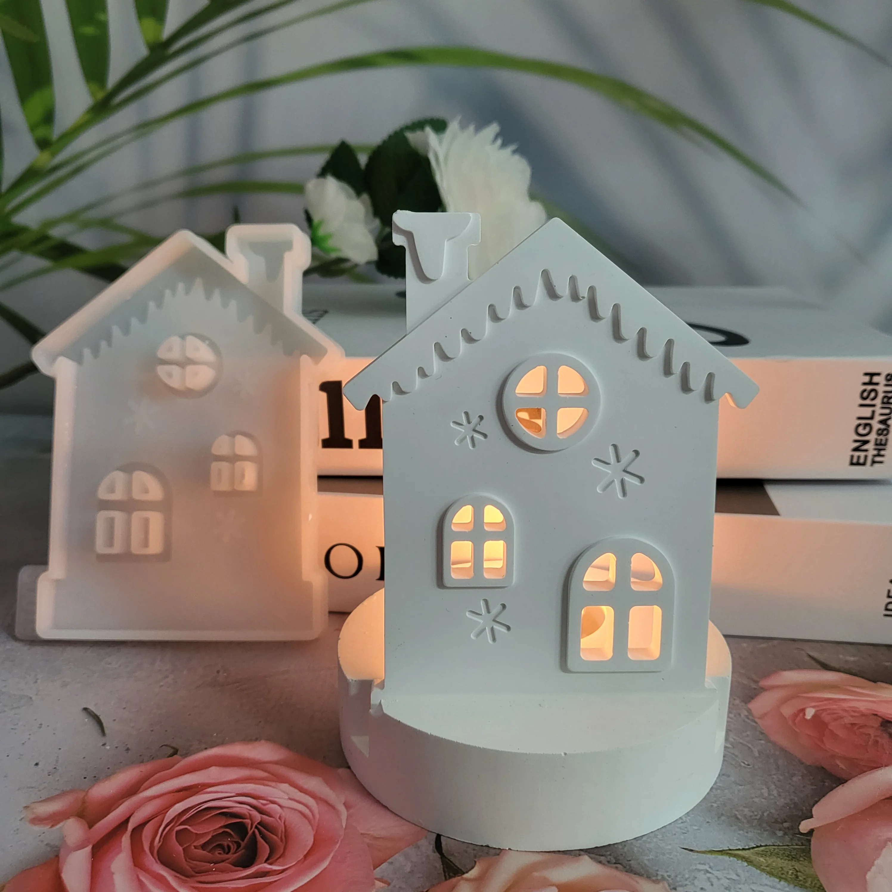 S0019 Silicone mold ornaments for house desk candle holder and plugin Heart House Mold Home Decor clean chic versatile use