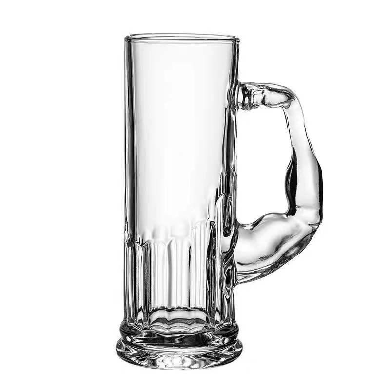 beer Mug thickened large capacity wine glass cold drinkware wholesale Cheap Glass Beer mug with handle