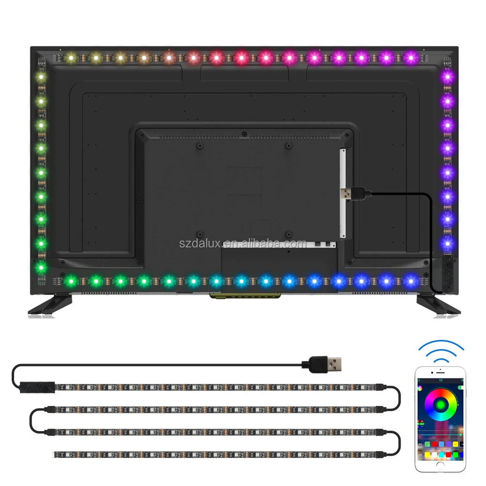 RGB USB DC 5V Background Lights Backlight 3M Led Strip Lights Smd 5050 App Control Smart Led Strip Light for TV
