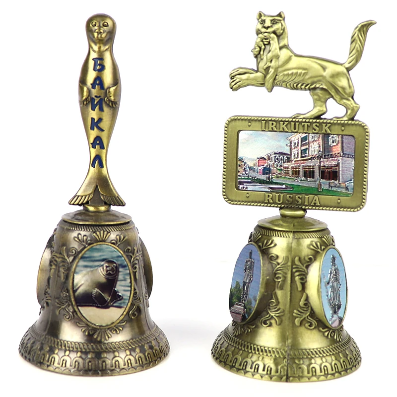 High Quality Custom Design Antique Vintage Russia Tourist Souvenir Metal Hand Dinner Bell