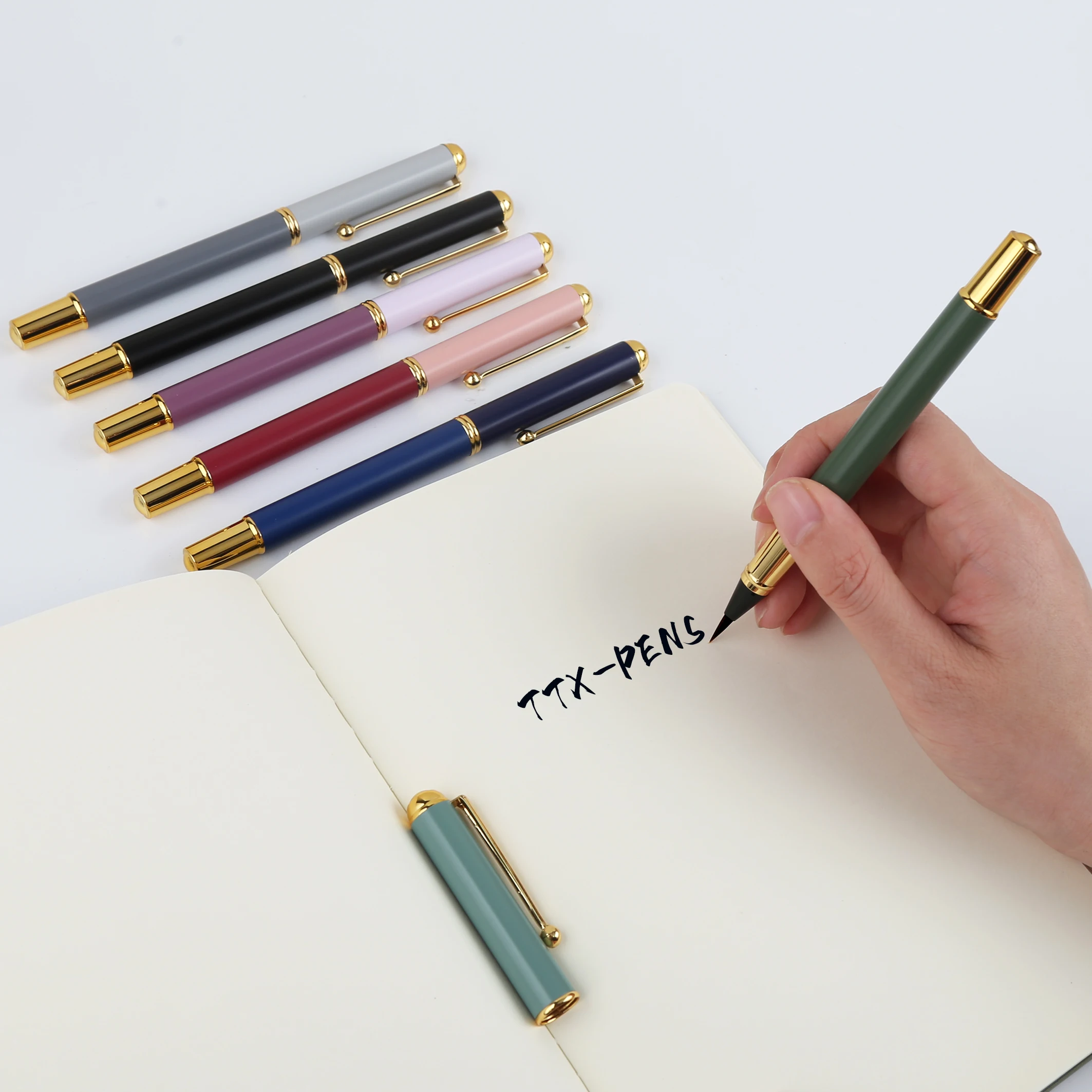 TTX Student Business Calligraphy Brush Pen Custom Metal Pen