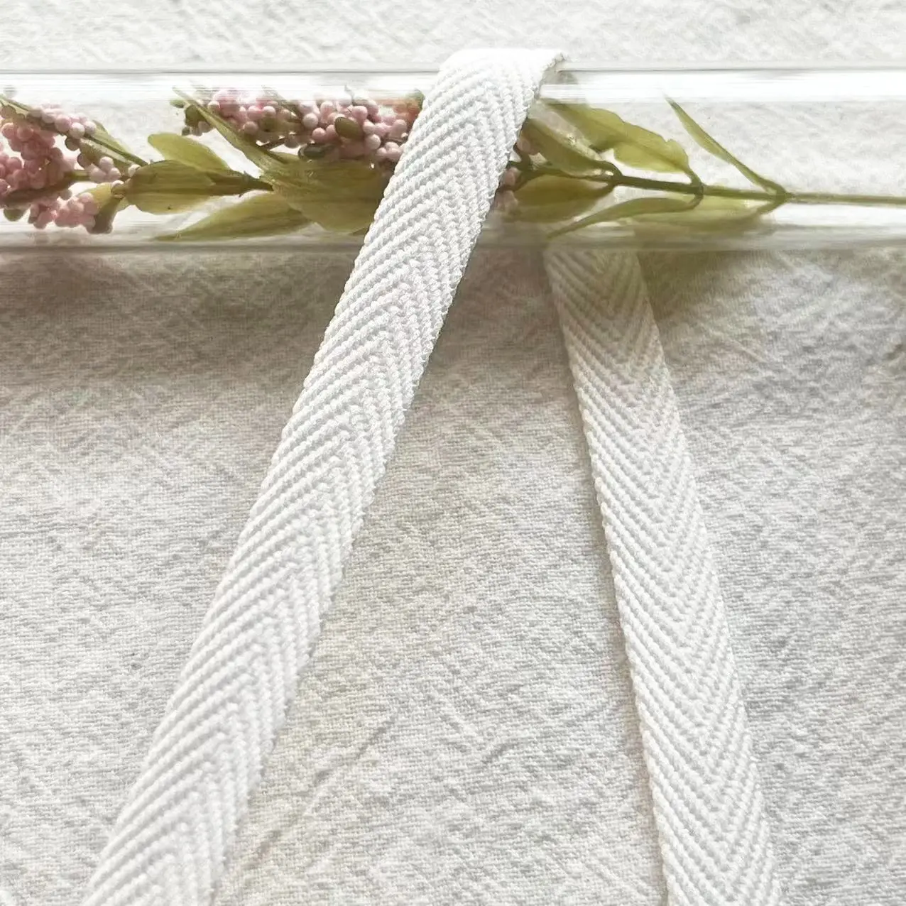 1cm Cotton Ribbon Eco-Friendly Custom Logo Colorful Twill Webbing Cotton Herringbone Tape Ribbon