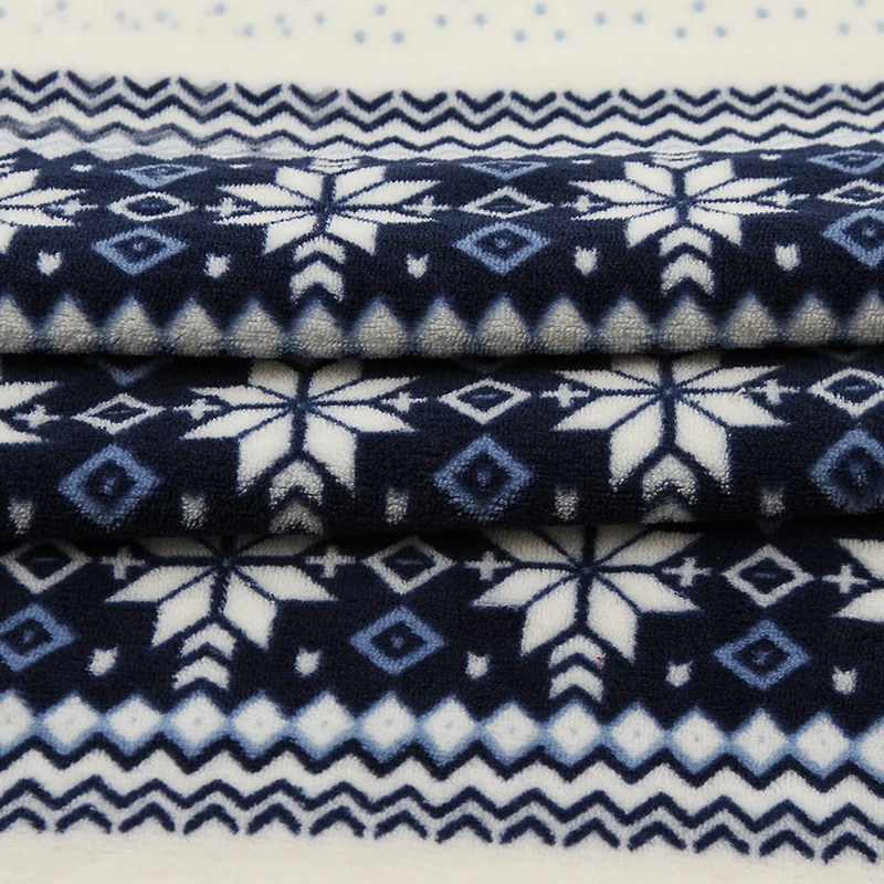 New Flannel Stripe British Snowflower Fabric Polyester Autumn And Winter Leisure Wear Home Textile Fabric