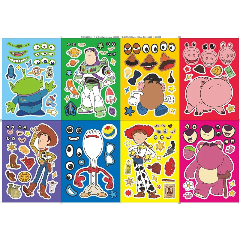 Wholesale Cartoon Cute Toy Story Buzz Woody Alien Design DIY Dress Up Stickers Decoration Jigsaw Puzzle Toys Learning Decals Toy
