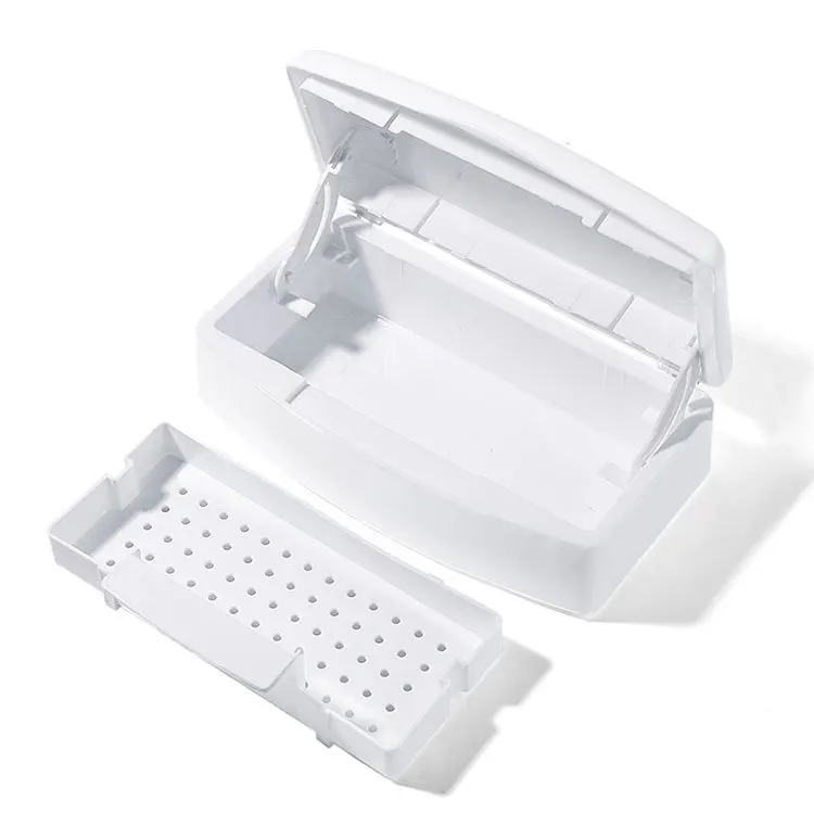 Wholesale White Filter Clean Nail Cleaning Alcohol Disinfection Plastic Box For Nail Art Disinfection Tool
