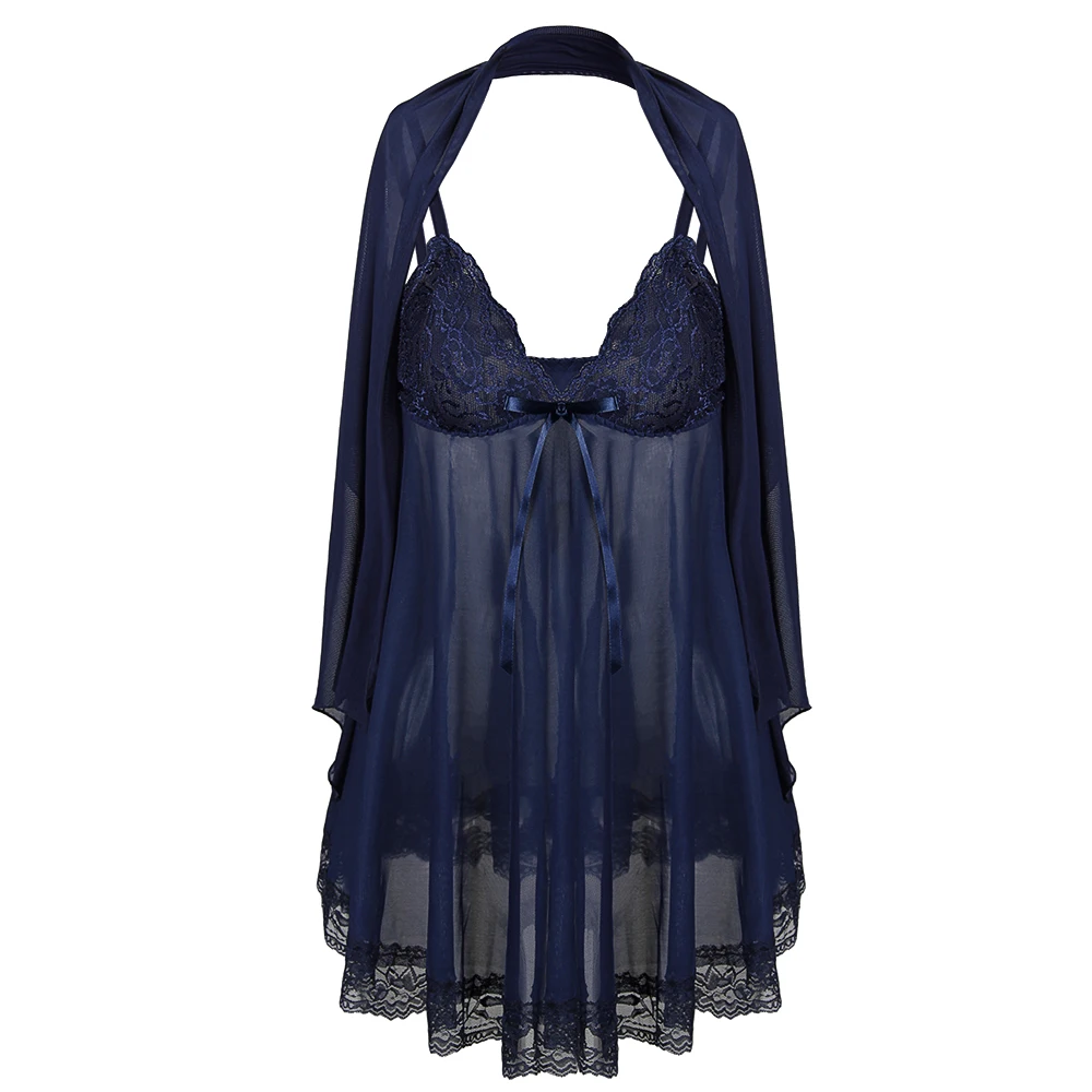 wholesale size plus Sexy lace nightdress Transparent lace Sexy women babydoll