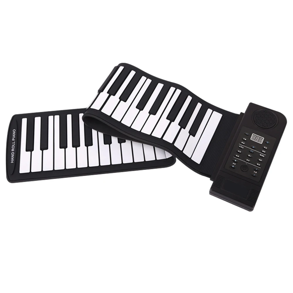 Portable Hand Roll Keyboard, 61-key Voice-over Hand Roll Electronic Piano