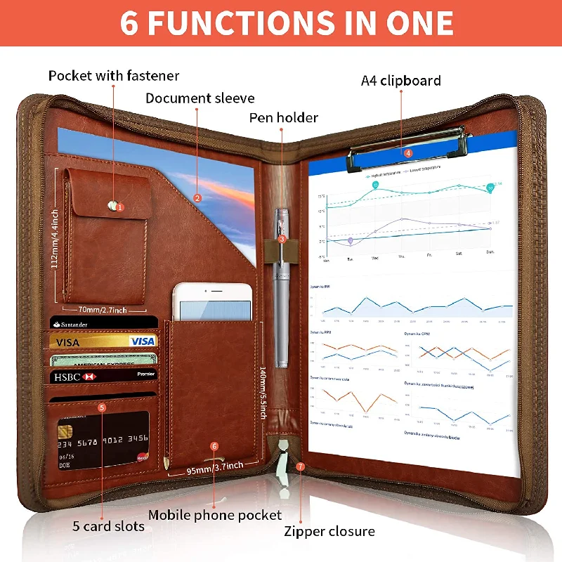 Custom Premium Gift Fashion Office Folder Portfolio for Men and Women