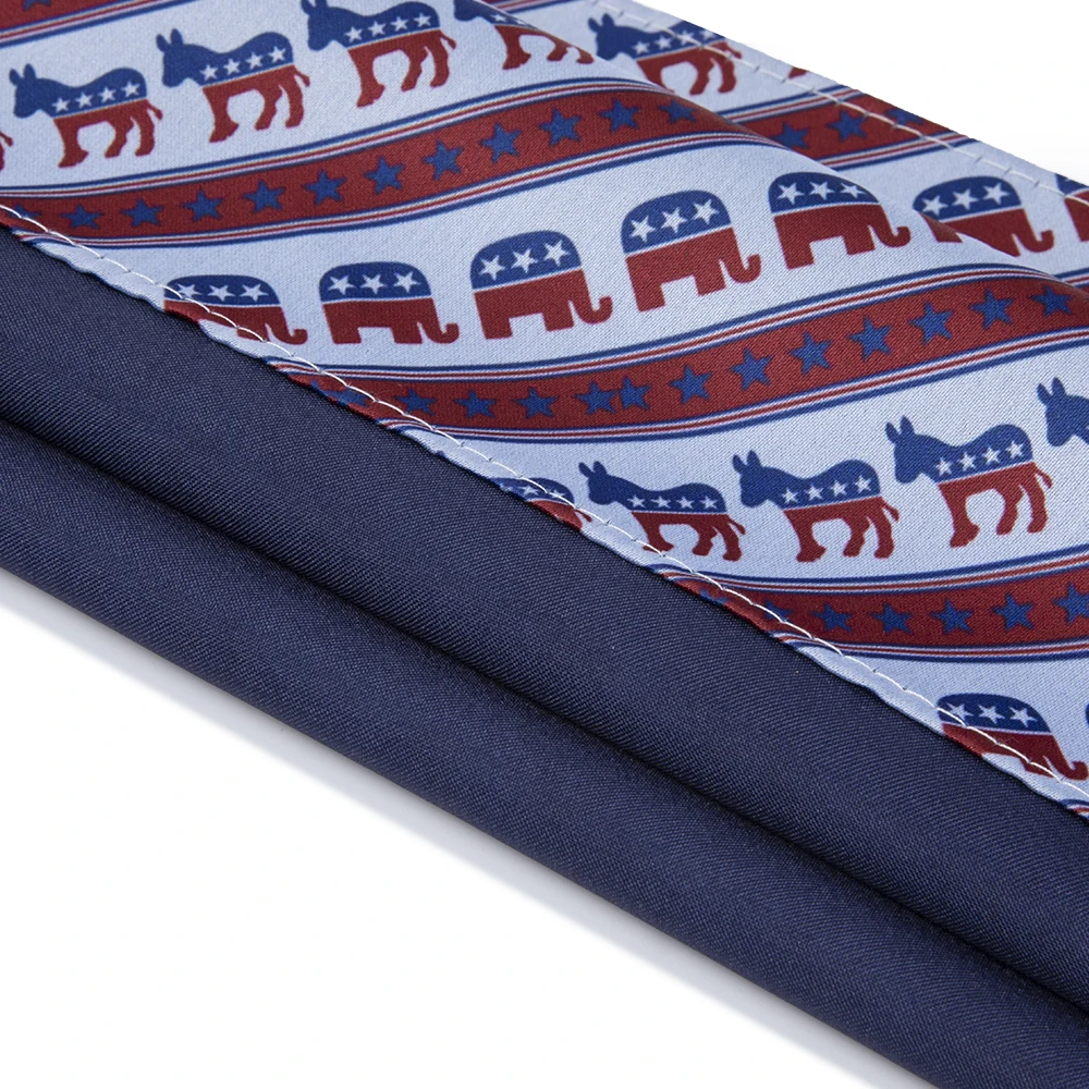 President USA elections Democratic Donkey  Republican Elephant with American Flag Stars Print Novelty Tie Necktie For Men