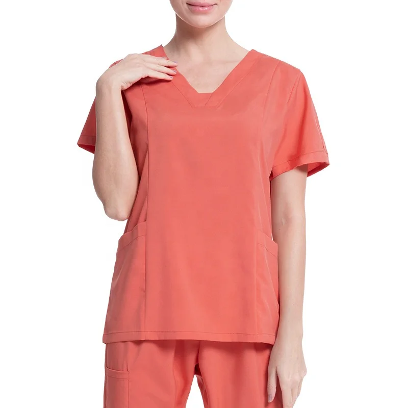 Fashion Trend Custom V Neck Women Tops Pants Hospital Uniforms Two Piece Set Unisex Big Size Nurse Doctor Scrubs Uniform Set