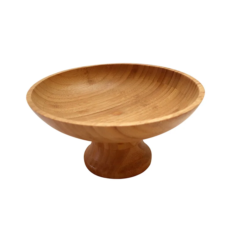 Bamboo Wood Salad Bowl Single Bowl Durable Natural Organic Bamboo Wood Serving Bowl