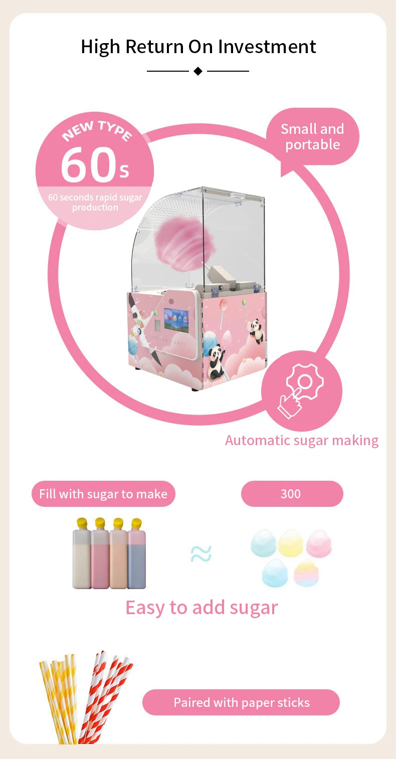 60s small vending machines portable 33kg mini cotton candy machine cotton candy makers for home business