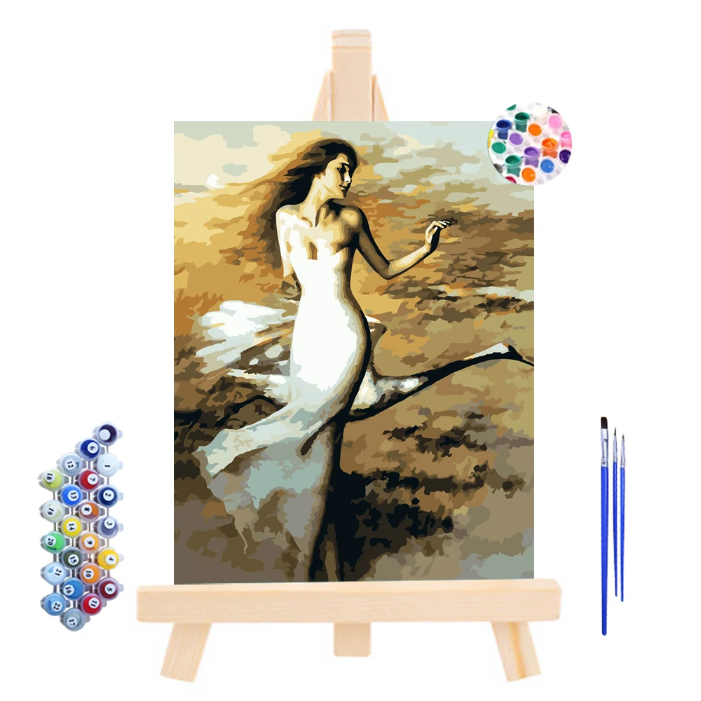 
High Quality Swan Dancer Children Painting Diy Oil Painting Gift Set Pre-printed Canvas Artist Home Decoration Oil Painting 