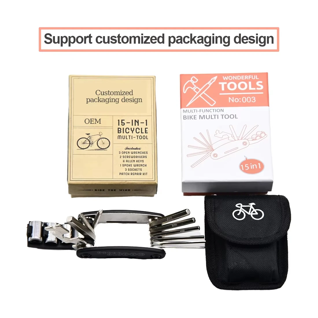 15 In 1 Bicycle Multitool Outdoor Camping Survival Gadget Item Patch Multi Function Tools Set Bike Repair Tool Gadgets For Man